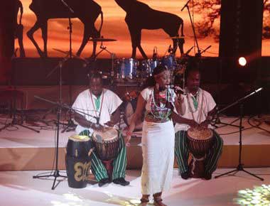 African Band and Dancer