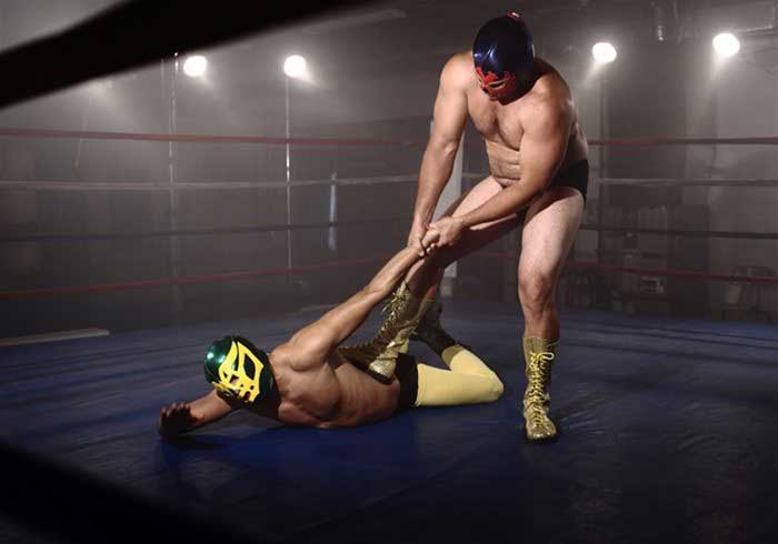 Two Wrestlers fighting