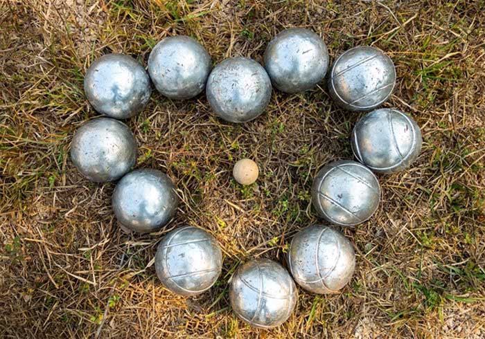 Boules on grass